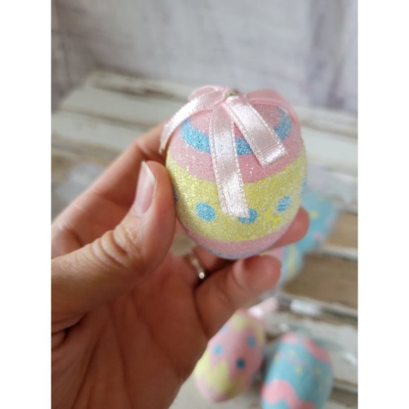 Egg Easter ornament spring set pink blue eggs - Picture 3 of 5